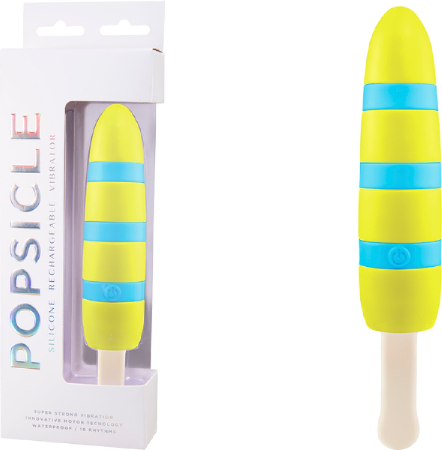 Silicone Rechargeable Vibrators Blue/Yellow - Club X