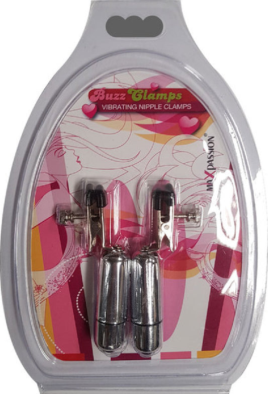 Buzz Clamps Vibrating Nipple Clamps (Silver) Default Title - Club X
