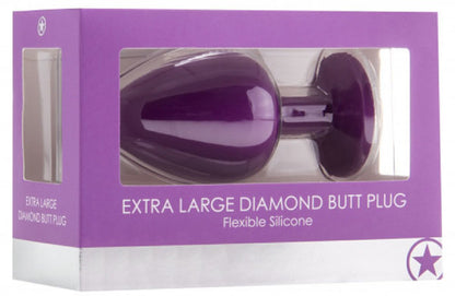 Extra Large Diamond Butt Plug Purple - Club X
