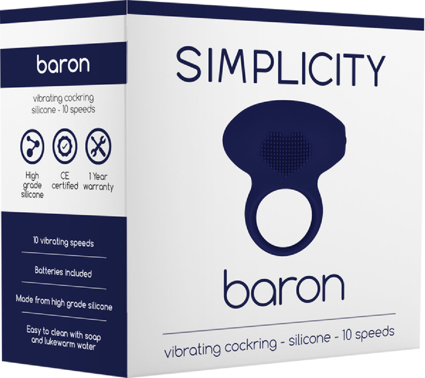 BARON Vibrating Cockring Blue - Club X