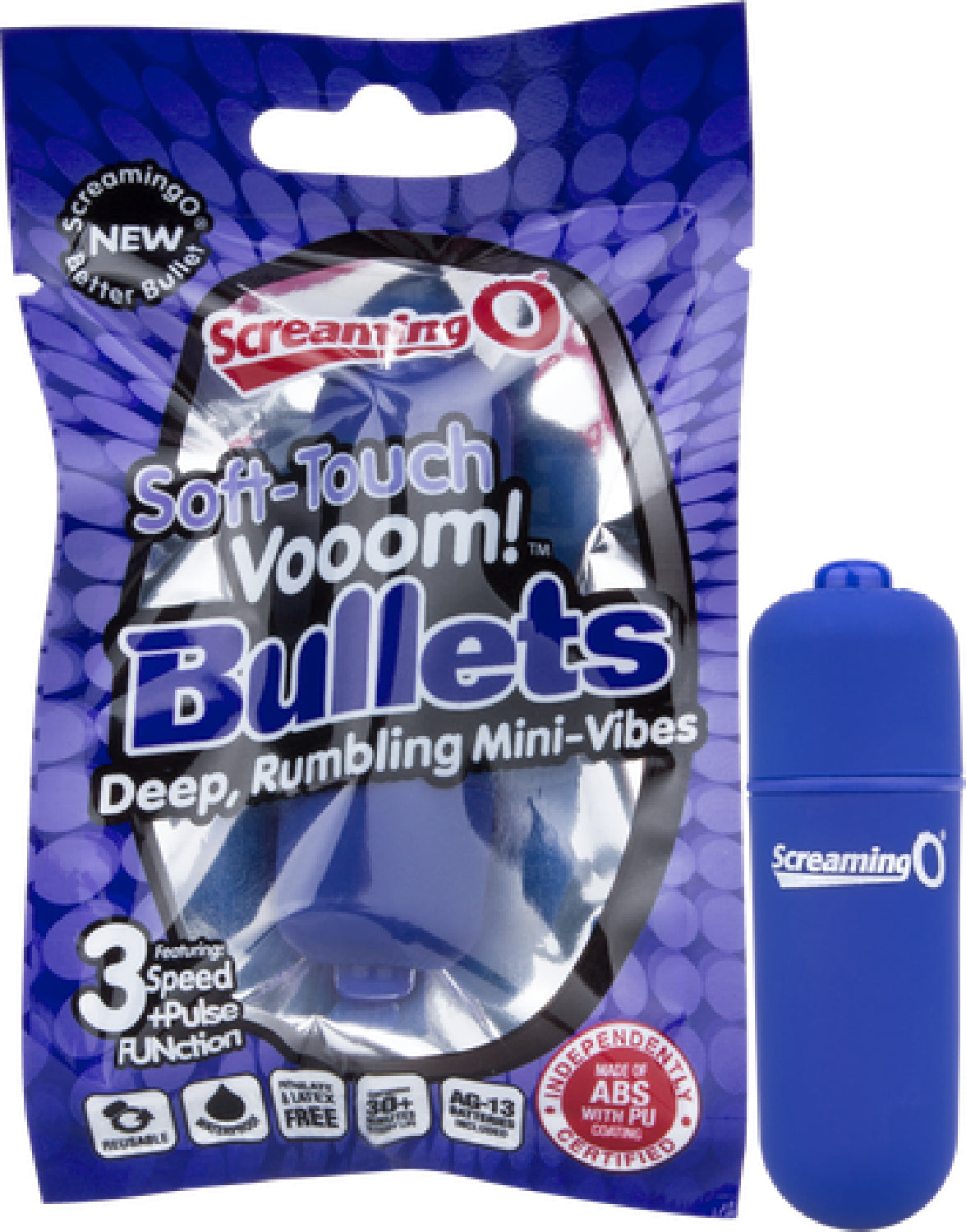 Vooom Bullet Soft-Touch Deep Rumbling Mini Vibes Vibrator Blue - Club X