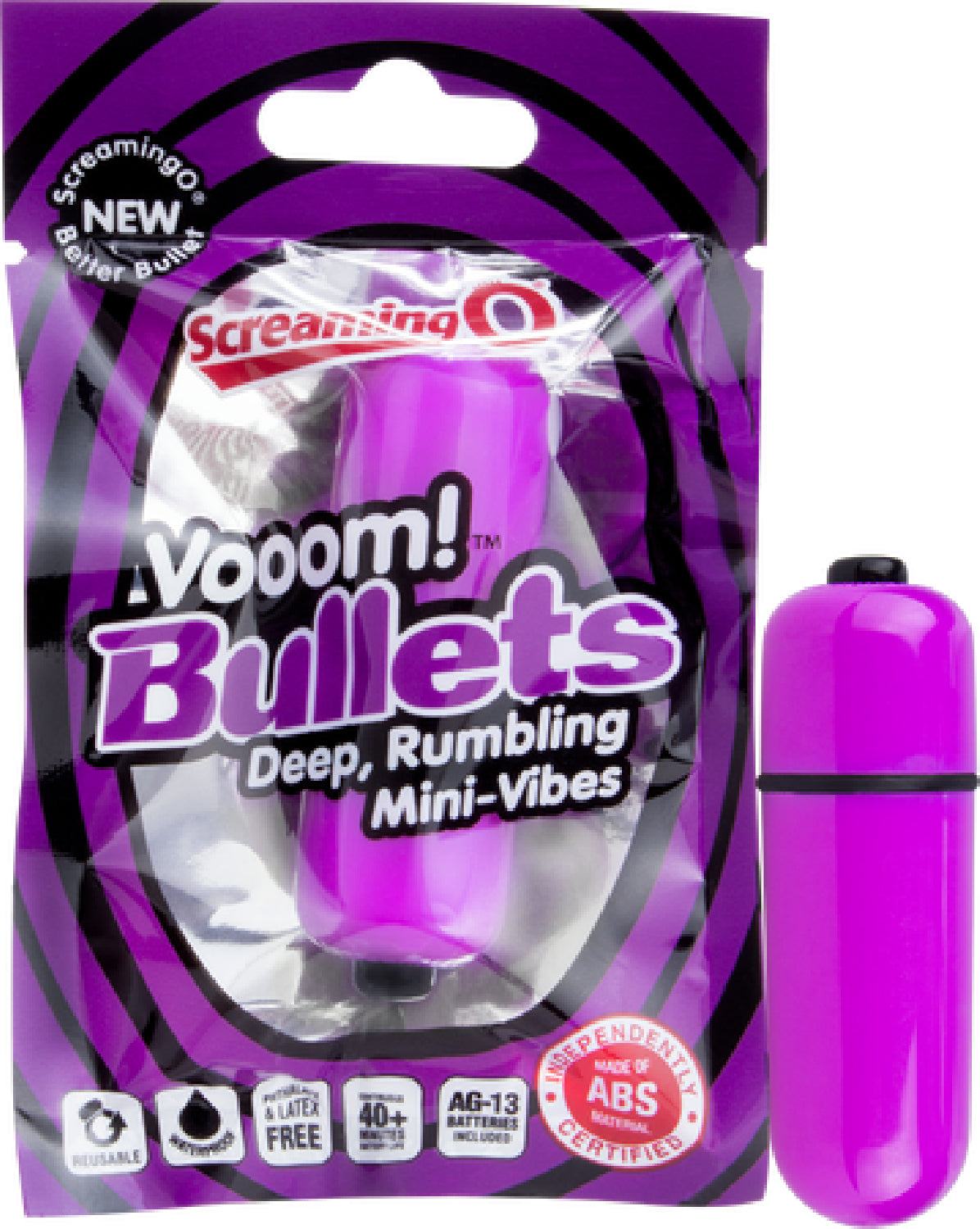 Vooom Bullets Deep Rumbling Mini Vibes Vibrator Lavender - Club X