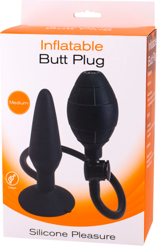Inflatable Butt Plug- Medium (Black) Default Title - Club X