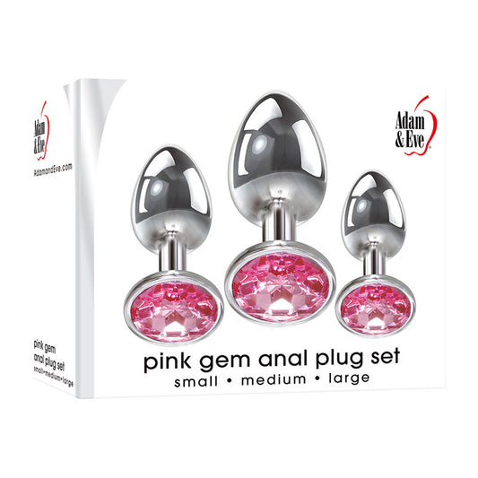 Adam & Eve Pink Gem Anal Plug Set Default Title - Club X