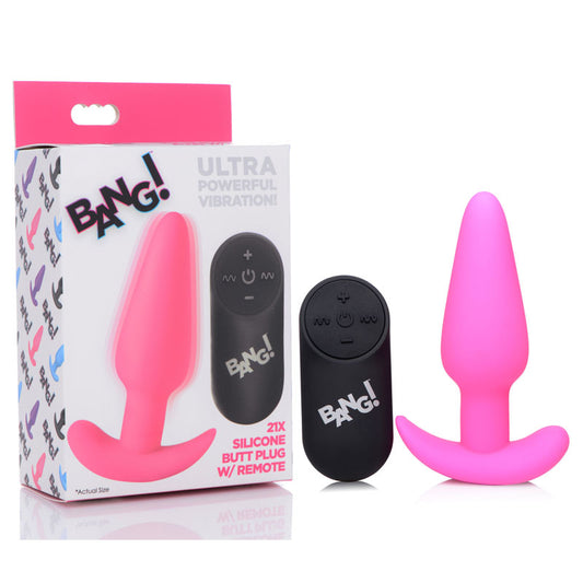 Bang! 21X Silicone Butt Plug With Remote Default Title - Club X