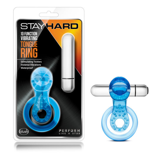 Stay Hard 10-Function Vibrating Tongue Ring  - Club X