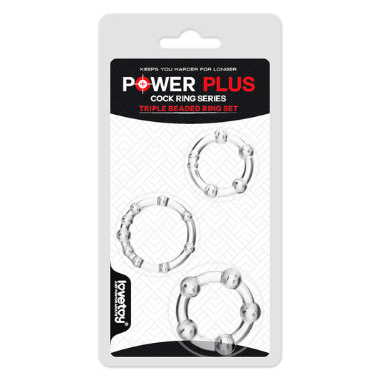 Power Plus Triple Beaded Ring Set  - Club X