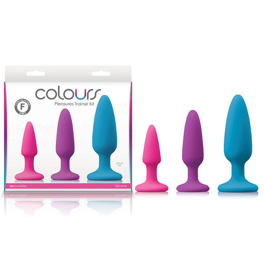 Colours Pleasures Trainer Kit Coloured Butt Plugs Set Of 3 Sizes  - Club X