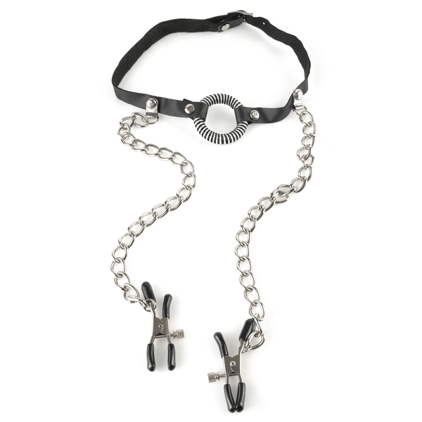 Fetish Fantasy O-Ring Gag Nipple Clamps - Club X