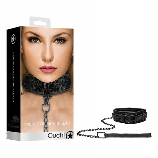 Ouch! Luxury Collar With Leash  - Club X