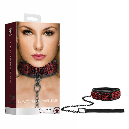 Ouch! Luxury Collar With Leash  - Club X