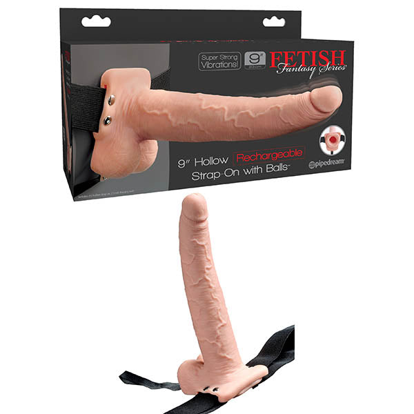 Fetish Fantasy Series 9'' Hollow Rechargeable Strap-On with Balls - Club X