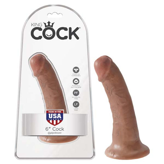 King Cock 6 inch realistic dildo suction cup beginner-friendly - ClubX Australia