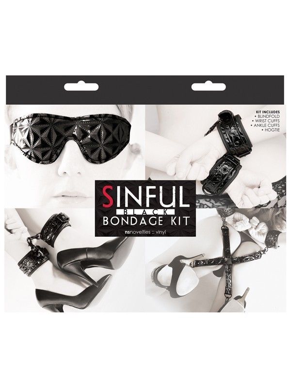 Sinful Bondage Kit - Black  - Club X