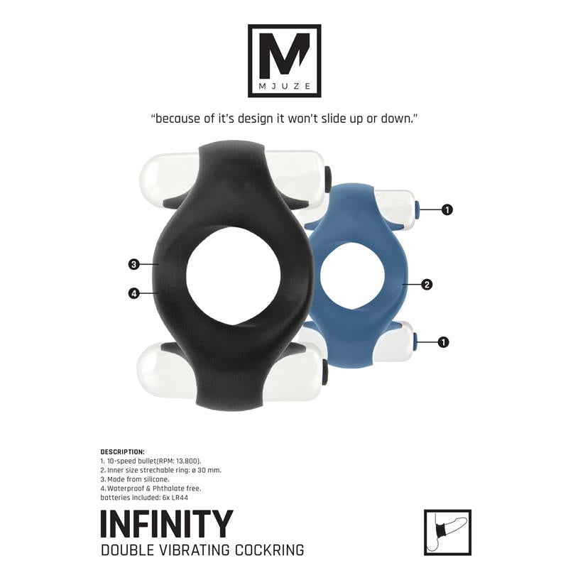 Mjuze Double Vibrating Cockring - Club X
