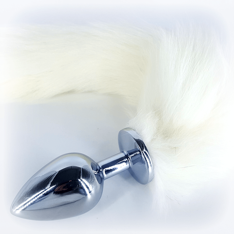White Fox Tail Butt Plug - Club X