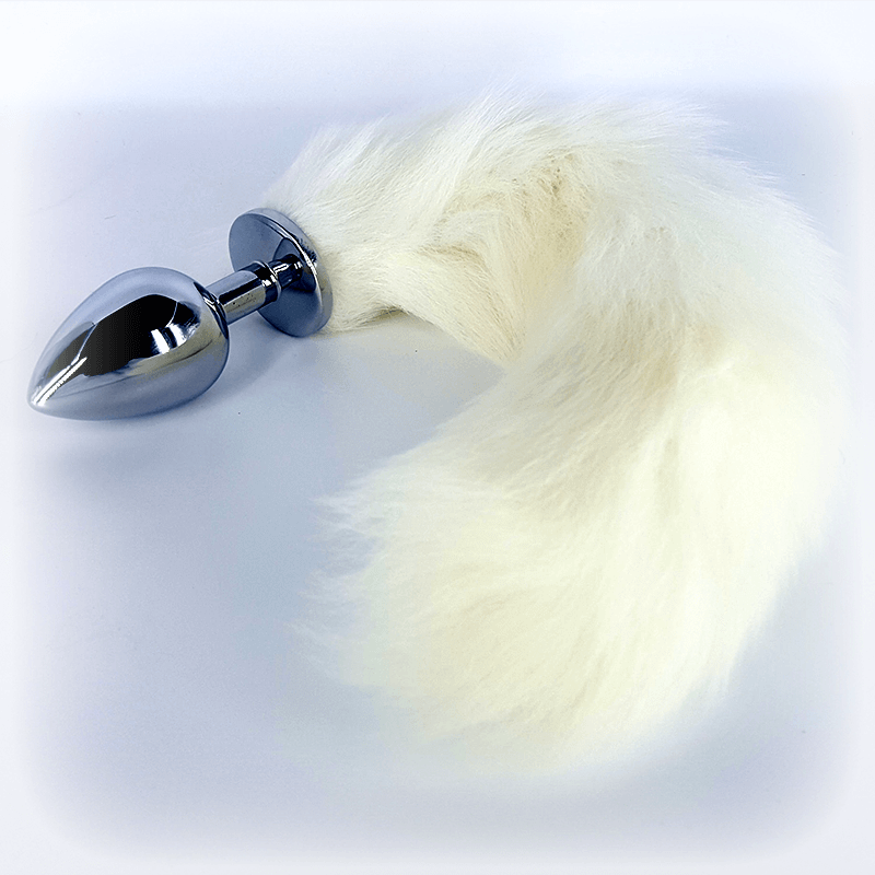 White Fox Tail Butt Plug - Club X
