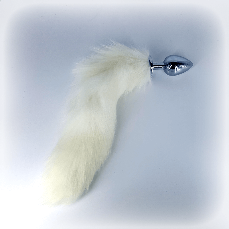 White Fox Tail Butt Plug - Club X