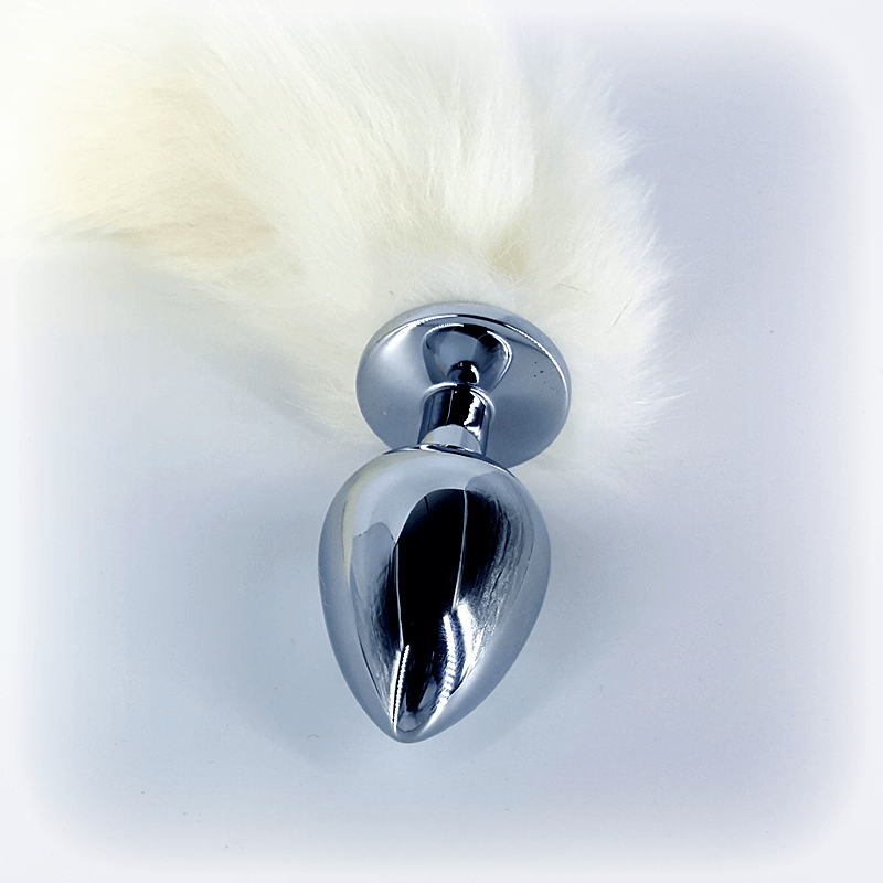 White Fox Tail Butt Plug - Club X