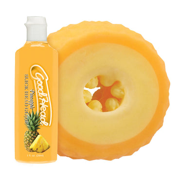 GoodHead Pineapple Blowjob Set - Pineapple Stroker with Pineapple Flavoured Lubricant 30 ml Bottle Doc Johnson