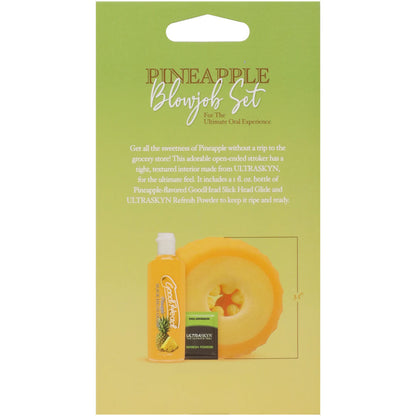 GoodHead Pineapple Blowjob Set - Pineapple Stroker with Pineapple Flavoured Lubricant 30 ml Bottle Doc Johnson