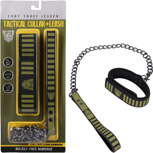 Fort Troff - Tactical Collar & Leash - Black/Green Restraint Doc Johnson