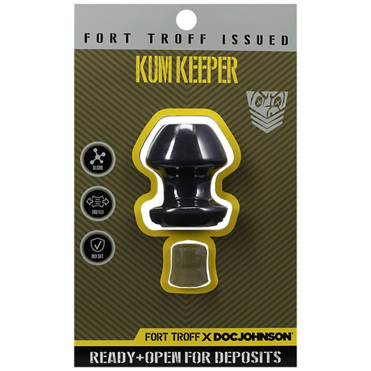 Fort Troff - Kum Keeper - Small - Black Small Hollow Butt Plug with Removeable Stopper Black - Club X
