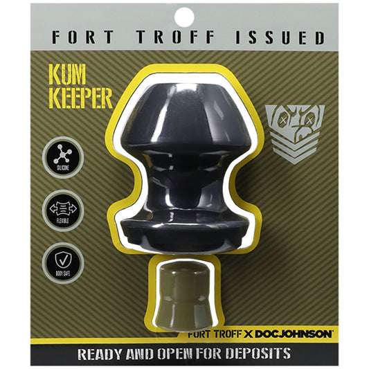 Fort Troff - Kum Keeper - Large - Black Large Hollow Butt Plug with Removeable Stopper Black - Club X