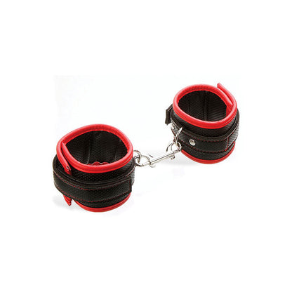 Adam & Eve SCARLET COUTURE BONDAGE CUFFS - Black/Red Restraints Adam & Eve