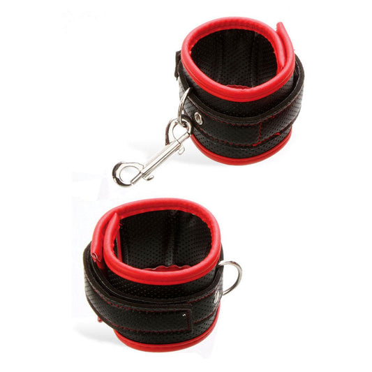 Adam & Eve SCARLET COUTURE BONDAGE CUFFS - Black/Red Restraints Adam & Eve