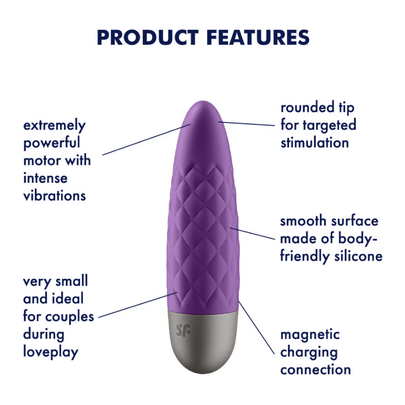 Satisfyer Ultra Power Bullet 5 Powerful Vibrator - Violet  - Club X