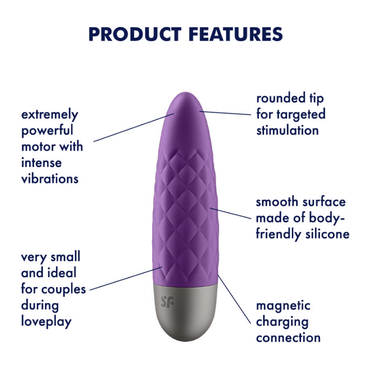 Satisfyer Ultra Power Bullet 5 Powerful Vibrator - Violet  - Club X