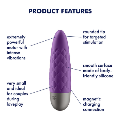 Satisfyer Ultra Power Bullet 5 Powerful Vibrator - Violet  - Club X