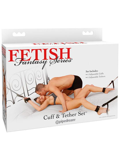 Cuff & Tether Set (Black) Pipedreams
