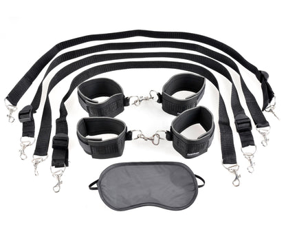 Cuff & Tether Set (Black) Pipedreams