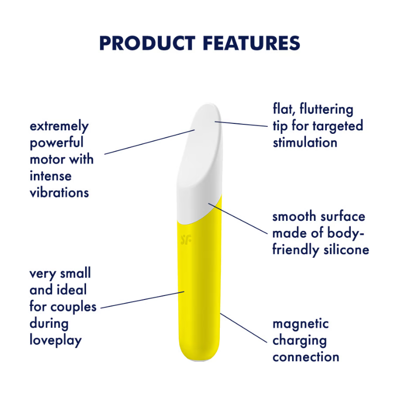 Satisfyer Ultra Power Bullet 7 Powerful Vibrator Stimulation Stimulator - Yellow  - Club X