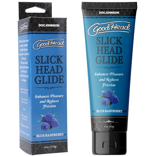 GoodHead Slick Head Glide - Blue Raspberry - Blue Raspberry Flavoured Lubricant - 120 ml Tube Doc Johnson