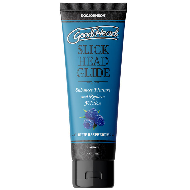GoodHead Slick Head Glide - Blue Raspberry - Blue Raspberry Flavoured Lubricant - 120 ml Tube Doc Johnson
