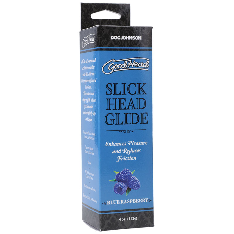 GoodHead Slick Head Glide - Blue Raspberry - Blue Raspberry Flavoured Lubricant - 120 ml Tube Doc Johnson