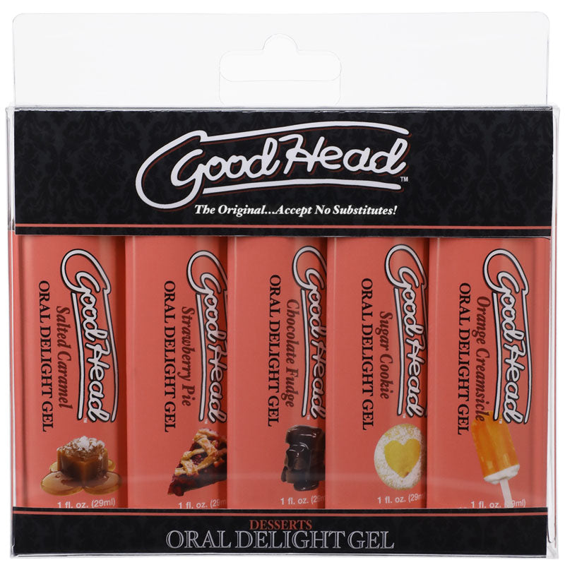 GoodHead Oral Delight Gel - Desserts - Flavoured Oral Gels - Set of 5 x 30ml Bottles Doc Johnson