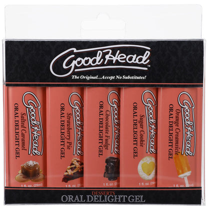 GoodHead Oral Delight Gel - Desserts - Flavoured Oral Gels - Set of 5 x 30ml Bottles Doc Johnson