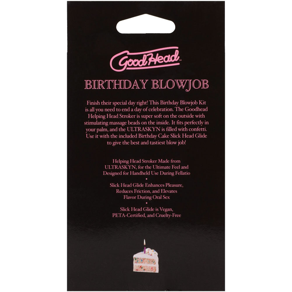 GoodHead Birthday Blowjob Kit - Birthday Cake GoodHead Glide with Helping Head Stroker Doc Johnson