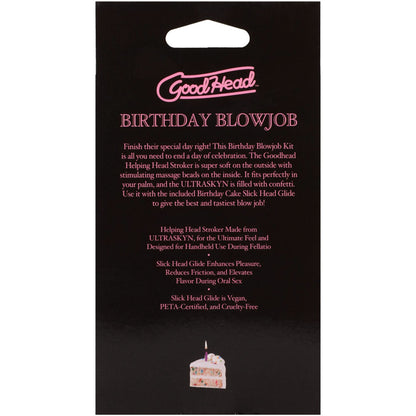 GoodHead Birthday Blowjob Kit - Birthday Cake GoodHead Glide with Helping Head Stroker Doc Johnson