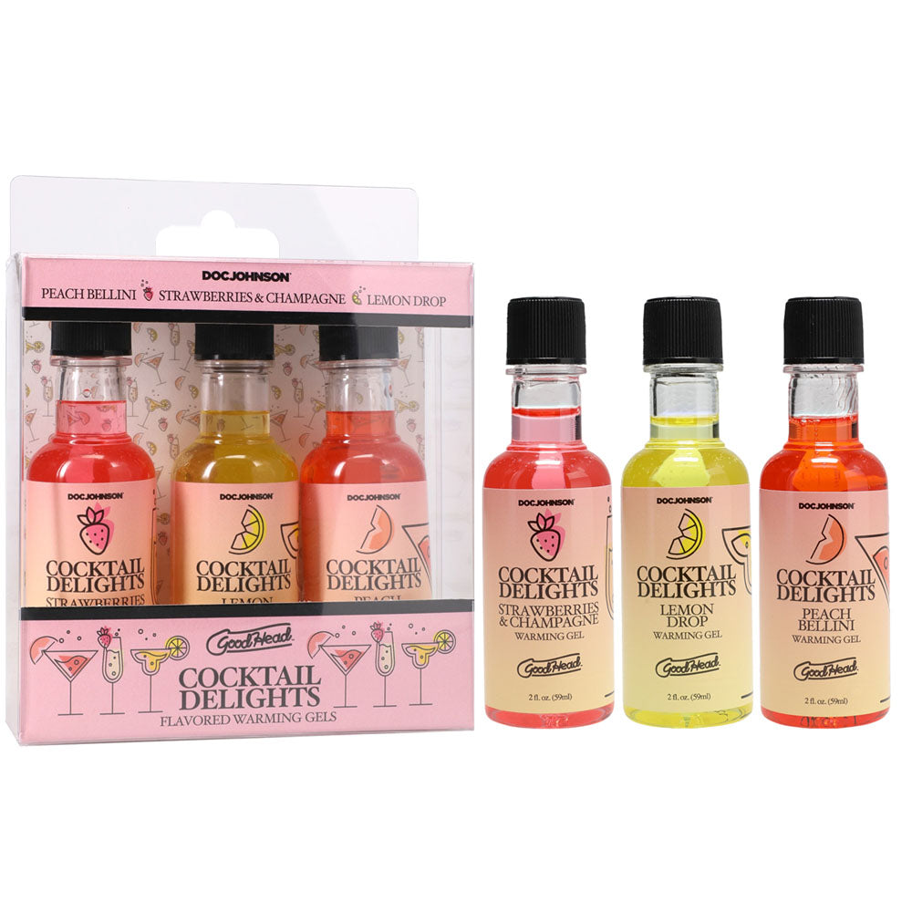 GoodHead Cocktail Delights - Flavoured Warming Oral Sex Gels - 59 ml Bottles - Set of 3 Doc Johnson