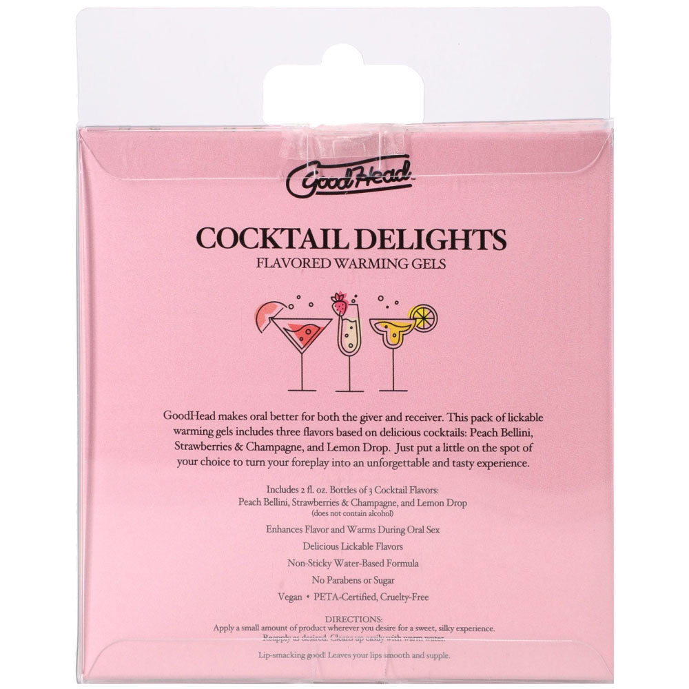 GoodHead Cocktail Delights - Flavoured Warming Oral Sex Gels - 59 ml Bottles - Set of 3 Doc Johnson