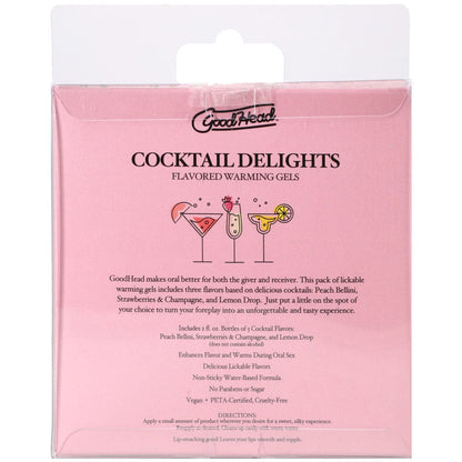GoodHead Cocktail Delights - Flavoured Warming Oral Sex Gels - 59 ml Bottles - Set of 3 Doc Johnson