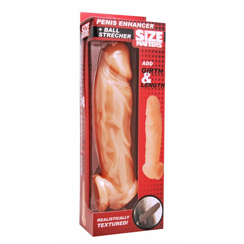 Realistic Flesh Penis Enhancer and Ball Stretcher Size Matters