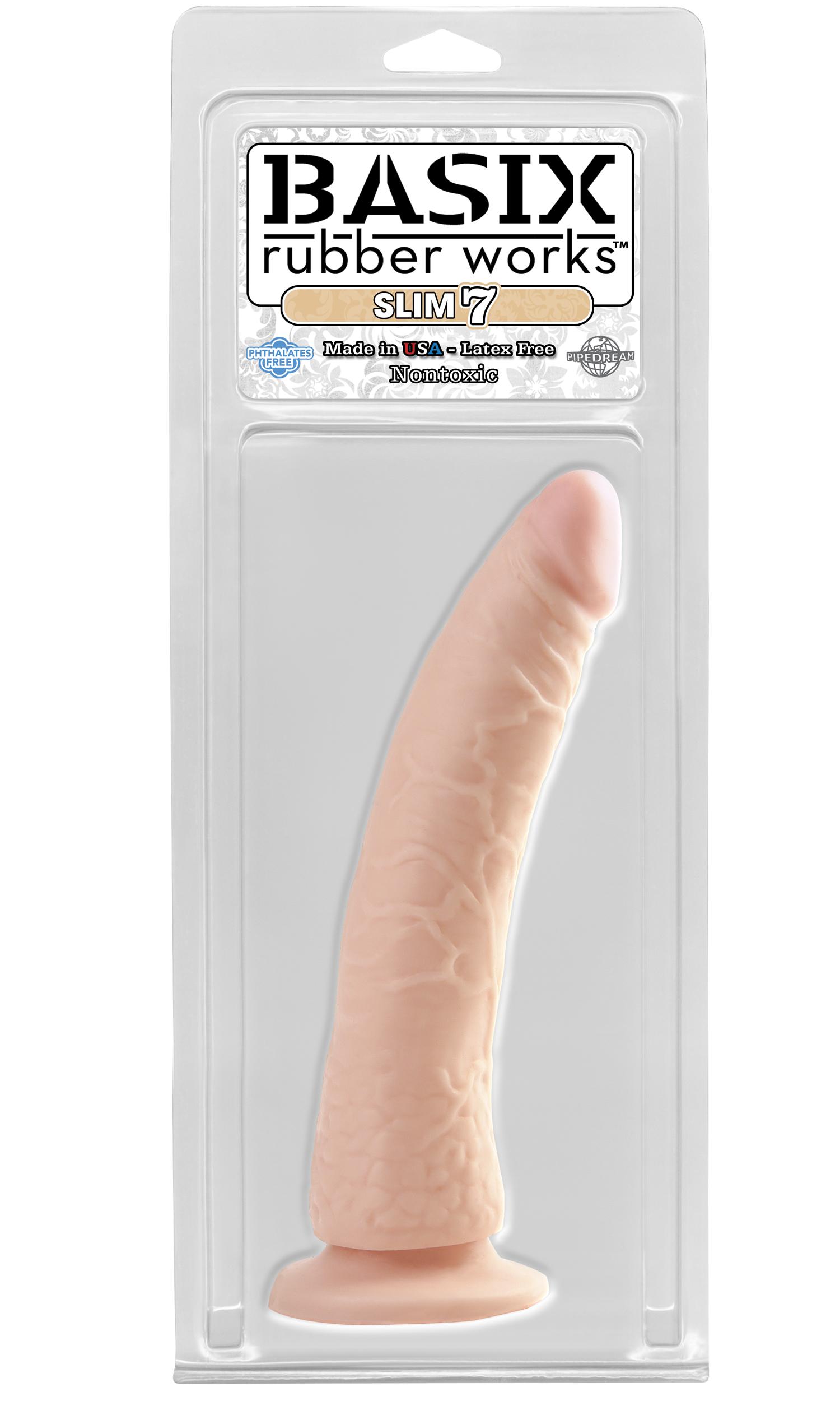 Basix Rubber Works Slim 7 - Flesh 17.8 cm (7'') Dong Pipedreams