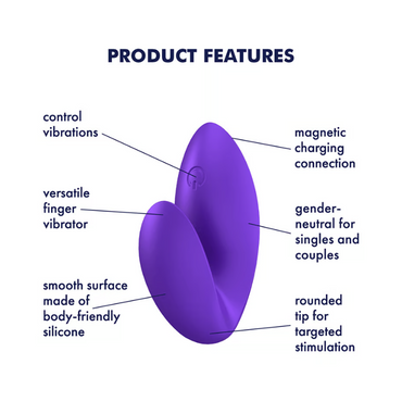 Satisfyer Love Riot Finger Vibrator Stimulator - Purple  - Club X