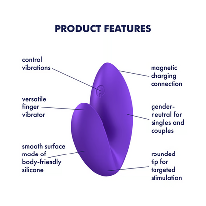 Satisfyer Love Riot Finger Vibrator Stimulator - Purple  - Club X